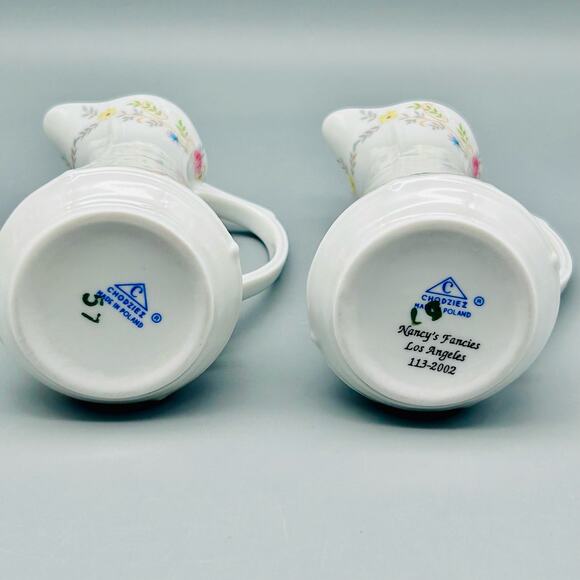 Chodziez Made in Poland Oil and Vinegar Floral Porcelain Cruet Set - Picture 9 of 11